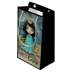 Ein Mädchen und ihre Katze Fantasy-Kunst individue Kleine Geschenktüte