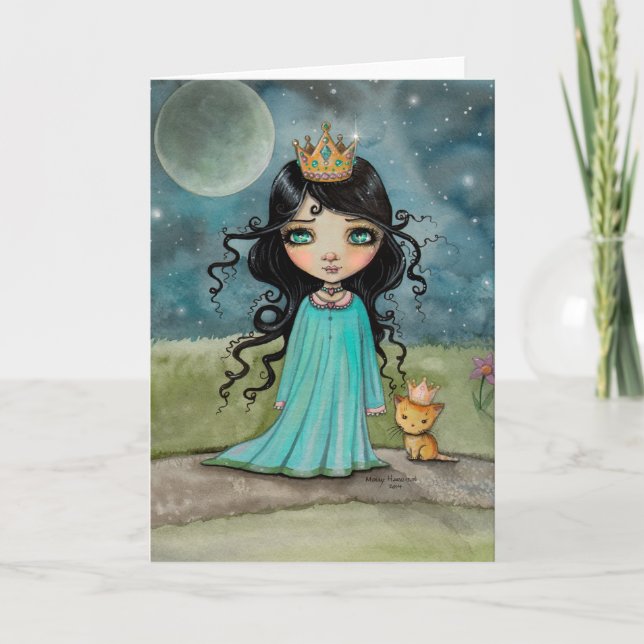 Ein Mädchen und ihre Katzen-kleine Prinzessin Big Karte (Vorderseite)