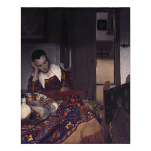 Ein Mädchenschlaf von Johannes Vermeer Poster