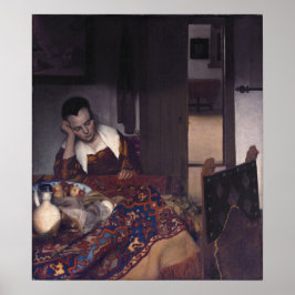 Ein Mädchenschläft von Johannes Vermeer Poster