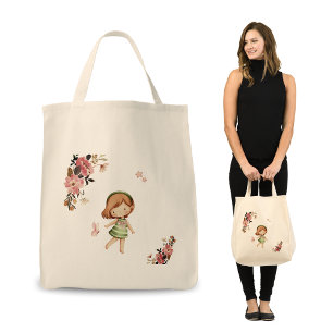 Ein Mädchenspiel mit Butterfly Tote Design Tragetasche