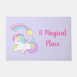 Ein magischer PLace-Sleeping Unicorn & Shooting St Fußmatte