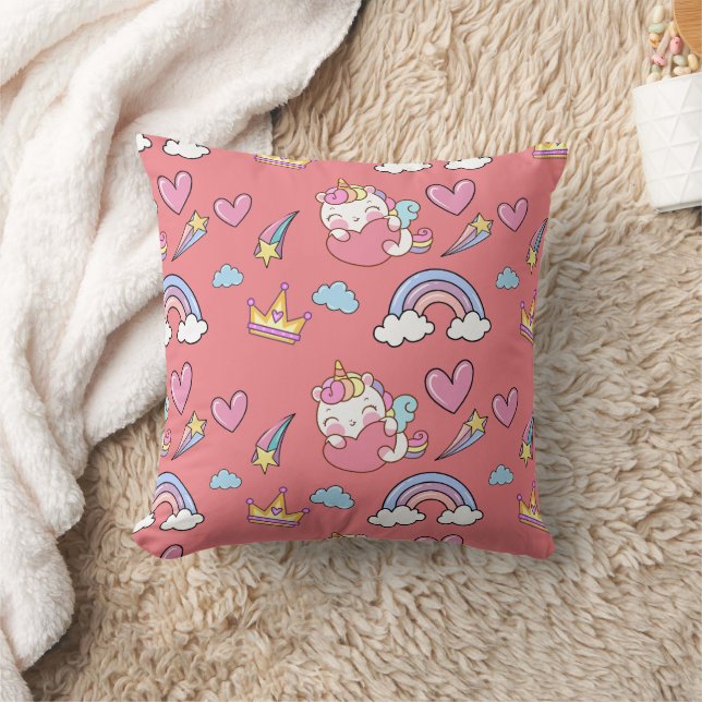 Ein magischer Regenbogen Einhorn Glückwunsch zum G Kissen (Decke)