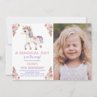 Ein magischer Tag Einhorn Geburtstag Einladungen F