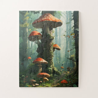 ein magischer Wald, Pilze, ein mystischer Wald, zu