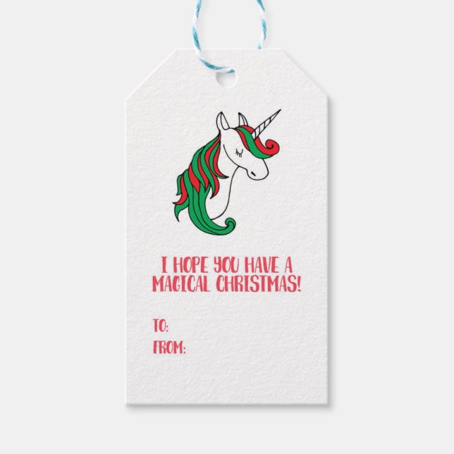 Ein magisches Einhorn Geschenkanhänger (Vorderseite)