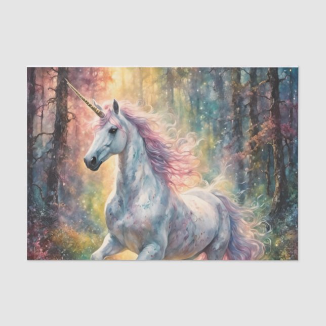 Ein magisches Einhorndekoupage Seidenpapier (Vorderseite)
