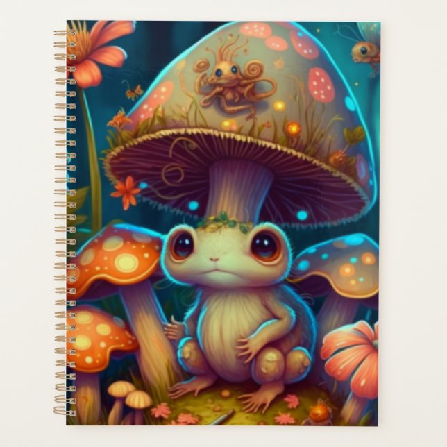 Ein magisches Pilzfrosch-Notizbuch Planer (Vorderseite)