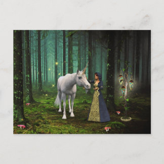 Ein magisches Treffen - Einhorn Fantasy Art Postkarte