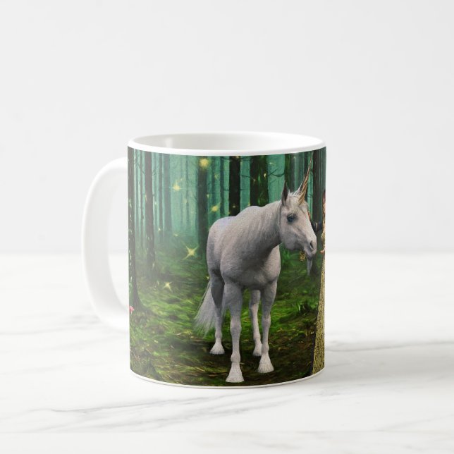 Ein magisches Treffen - Einhorn Fantasy Art Tasse (Vorderseite Links)