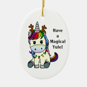 Ein magisches Weihnachten Einhorn Keramik Ornament