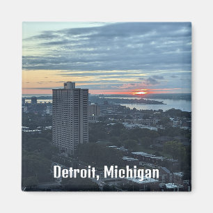 ein Magnet, der Detroit darauf hinweist. Magnet