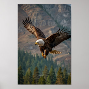 Ein majestätischer Adler stürzt stolz in einem nah Poster