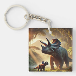 Ein majestätischer, erwachsener Triceratops Schlüsselanhänger
