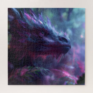 Ein majestätischer, lila Fantasy-Drache