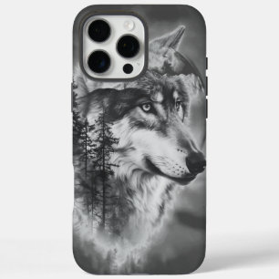 Ein majestätischer Wolf blickt bei Morgengrauen üb iPhone 16 Pro Max Hülle