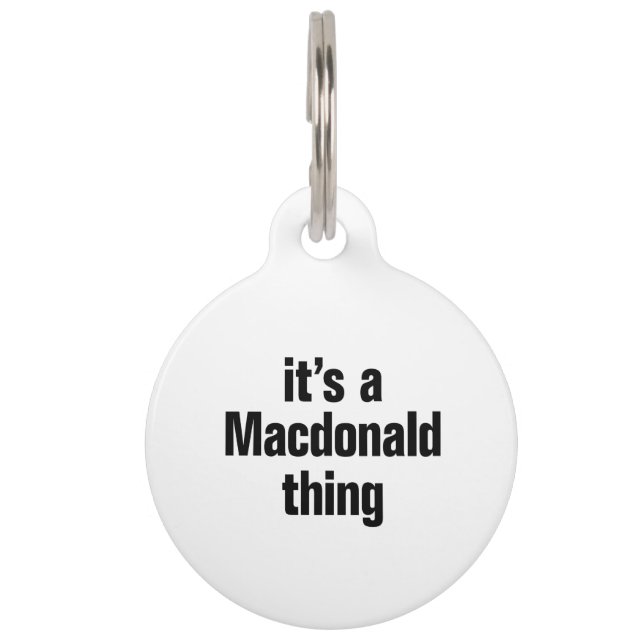 ein makdonald-Ding Haustiermarke (Vorderseite)