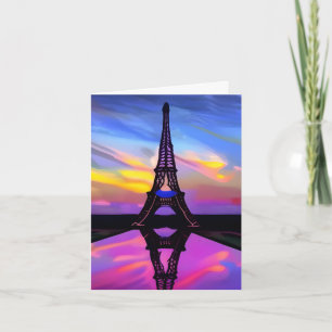 Ein malerischer Eiffelturm in leuchtendem Sonnenun Karte