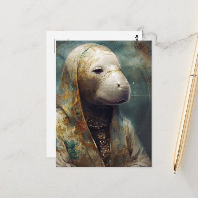 Ein Manatee in Robes Postkarte (Vorderseite/Rückseite Beispiel)