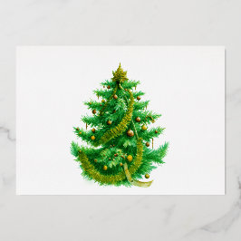 Ein Mandelbrot-Weihnachtsbaum mit roten und grünen Folieneinladung
