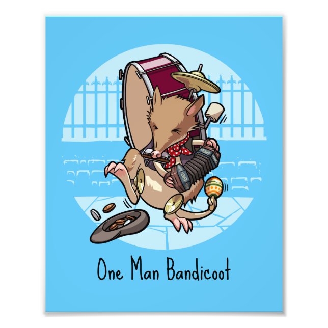 Ein Mann Bandicoot Band spielen Squeeeeeeze Box Fotodruck (Vorne)