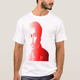 ein Mann, der mit Fokus in Rottönen dargestellt wi T-Shirt