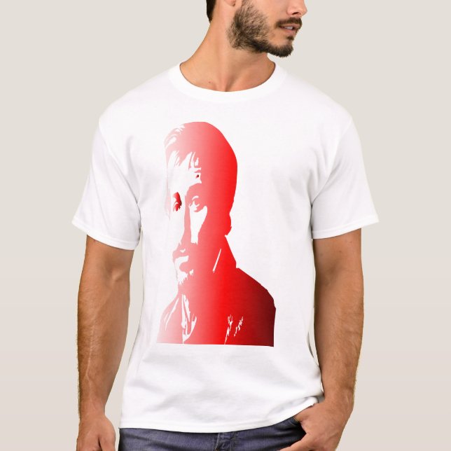ein Mann, der mit Fokus in Rottönen dargestellt wi T-Shirt (Vorderseite)