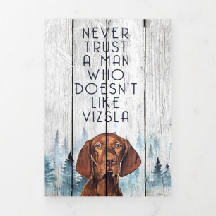 Ein Mann, der Vizsla Hund nicht mag Dreifach Gefaltete Urlaubskarte