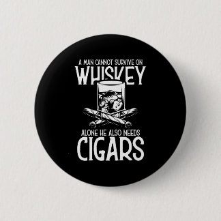 Ein Mann, der Whiskey und Zigarre Liebe Button