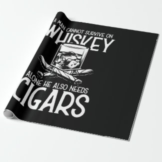 Ein Mann, der Whiskey und Zigarre Liebe Geschenkpapier