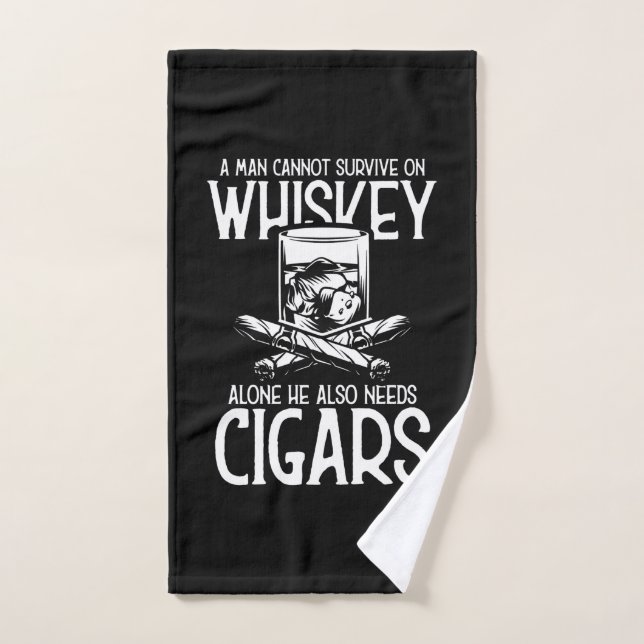 Ein Mann, der Whiskey und Zigarre Liebe Handtuch (Handtuch)