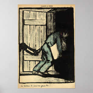 Ein Mann gefangenes Setzen herauf politische Poster
