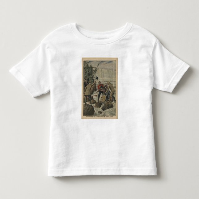 Ein Mann in einem Fass, der die Niagarafälle überq Kleinkind T-shirt (Vorderseite)