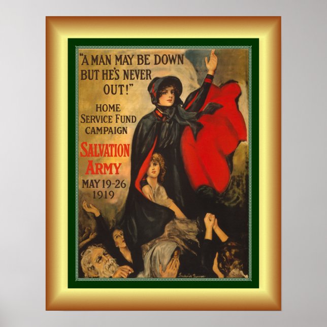 "Ein Mann kann unten sein, aber er ist nie draußen Poster (Vorne)