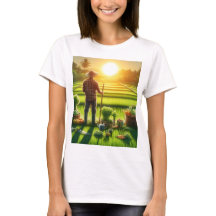 ein Mann steht auf einem Feld von Gemüse und der S