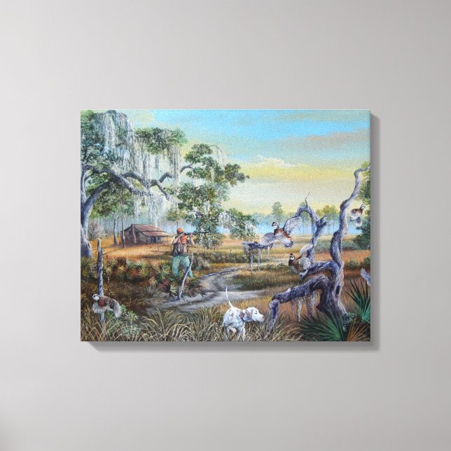 Ein Mann und sein Hund... Südlicher Stil. Leinwanddruck (Vorderseite)