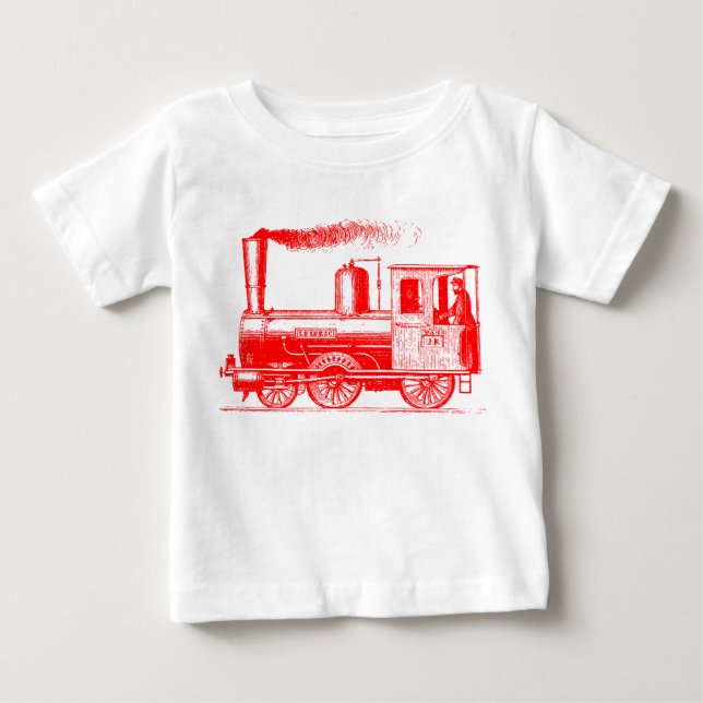 Ein Mann und sein Zug - rot Baby T-shirt (Vorderseite)