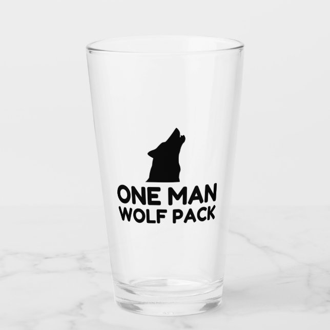 Ein Mann Wolf Pack Glas (Vorderseite)