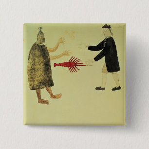 Ein Maori-, eines Panzerkrebses Tauschhandel Button