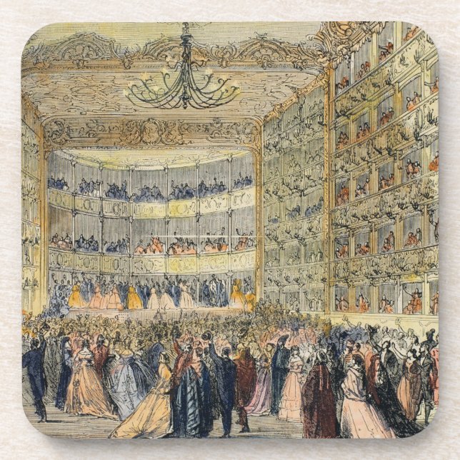 Ein Maskenball am Fenice Theater, Venedig, 19. Untersetzer (Vorderseite)