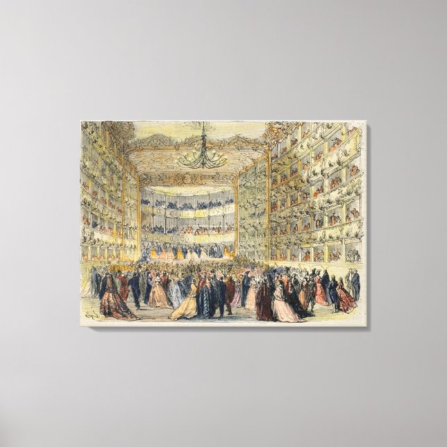 Ein Maskensaal im Fenice Theater, Venedig, 19. Leinwanddruck (Vorderseite)