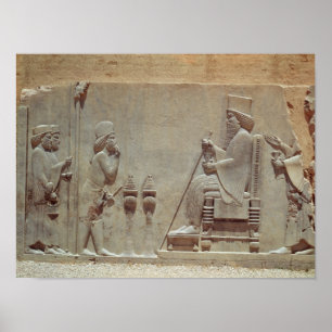 Ein Medianoffizier, der König Darius ehrt Poster