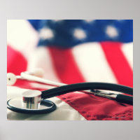 Ein medizinisches Stethoskop mit amerikanischer Fl