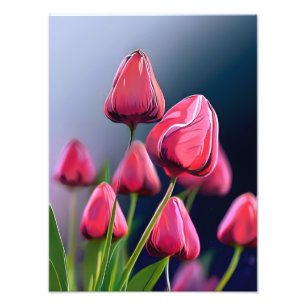 Ein Meer aus rosa Tulpen Fotodruck