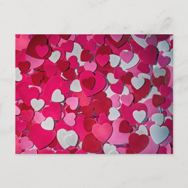 Ein Meer feierlicher Herzen für die Liebe Postkarte (Vorderseite)