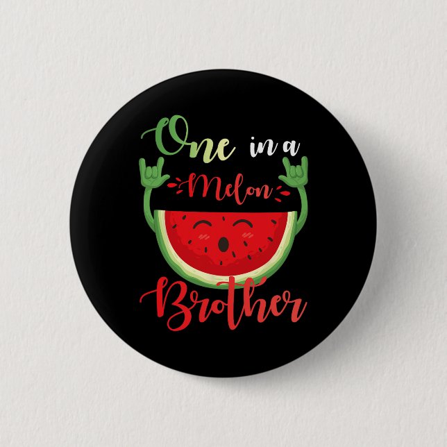 Ein Melon Brother Funny Birthday Matching Fam Button (Vorderseite)