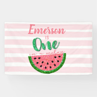 Ein Melon Watermelon First Birthday Banner