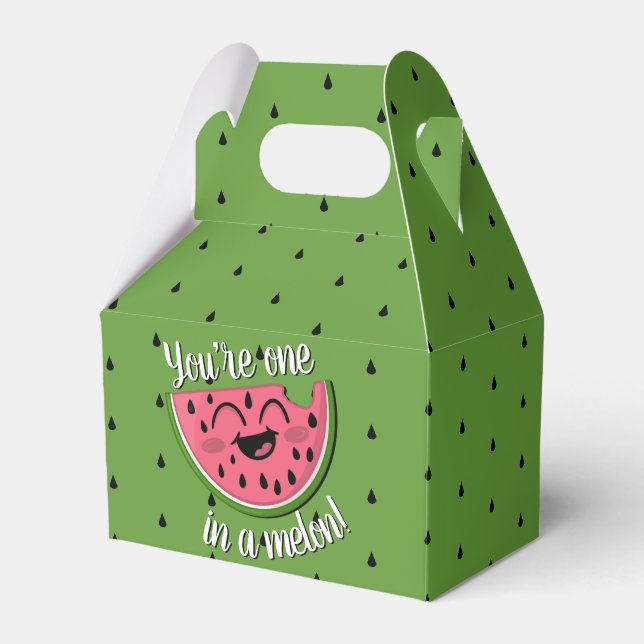 Ein Melon Watermelon Girly First Birthday Geschenkschachtel (Vorderseite)