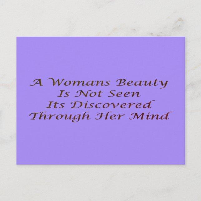 Ein Merkmal "Beauty-Frauengedicht" inspiriere C Postkarte (Vorderseite)