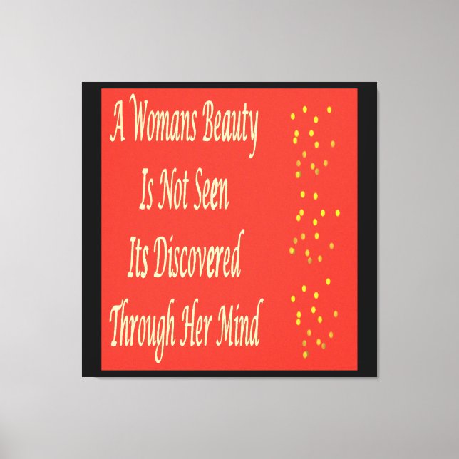 Ein Merkmal "Beauty-Frauengedicht" inspiriere Leinwanddruck (Vorderseite)